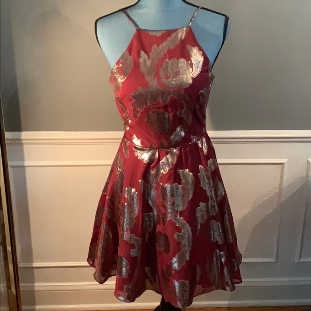 Beautiful maroon and gold party dress. NWT